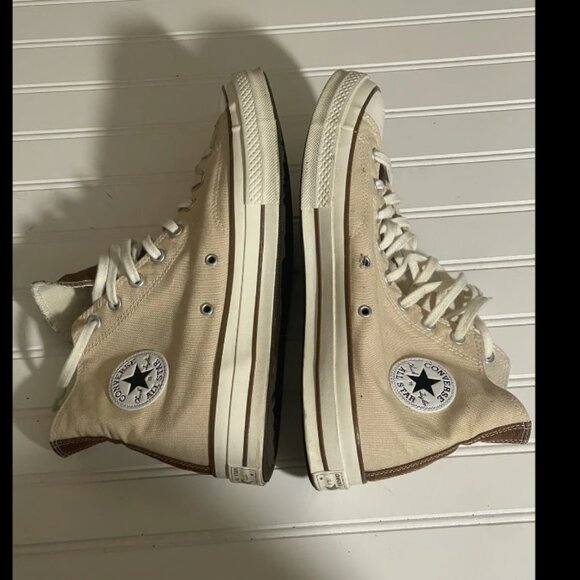 Converse Chuck Taylor 70 High Top Ivory White Brown 165504C Mens Sz 11.5 Unique! main image 9